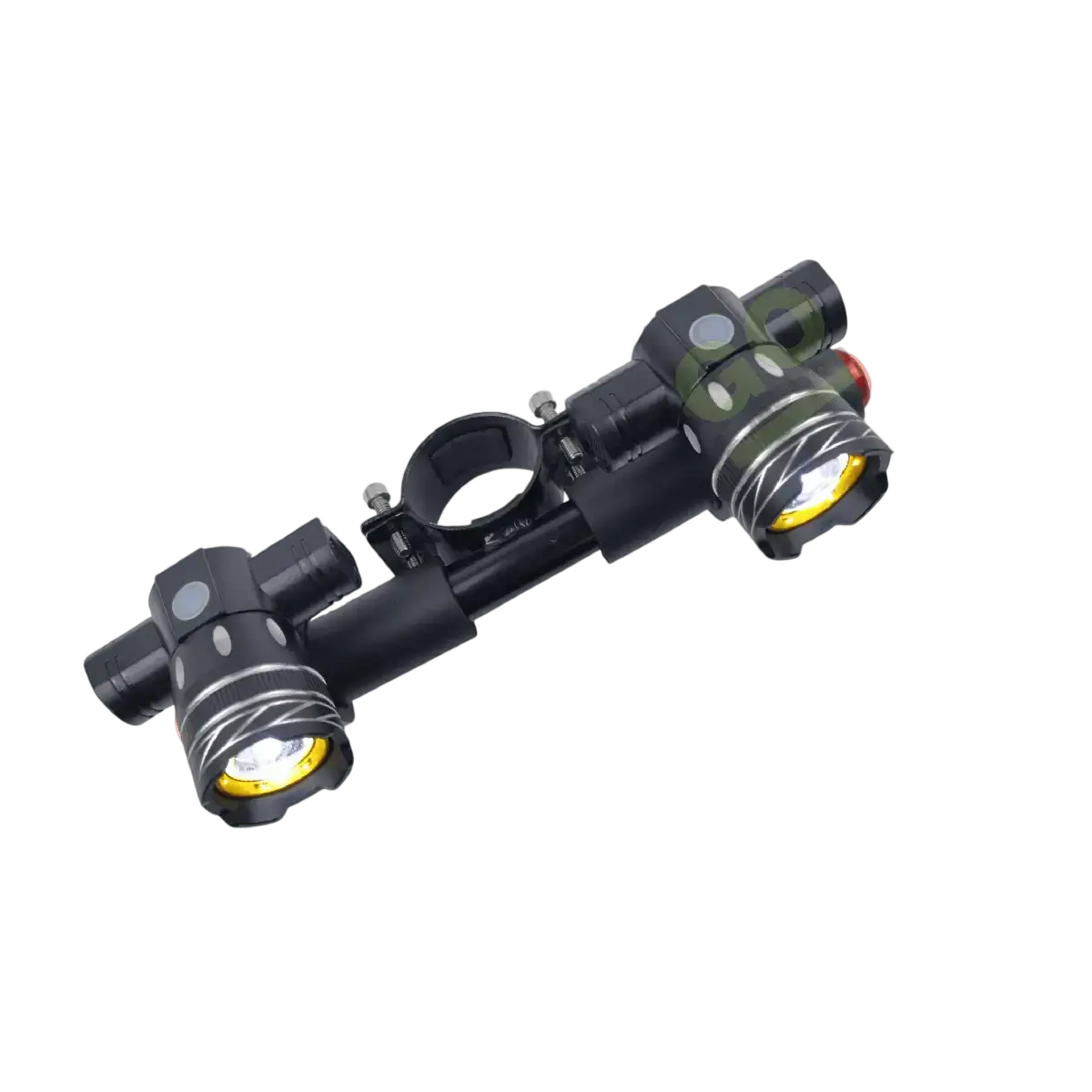 Double headlight with gauges and additional stand for an electric scooter