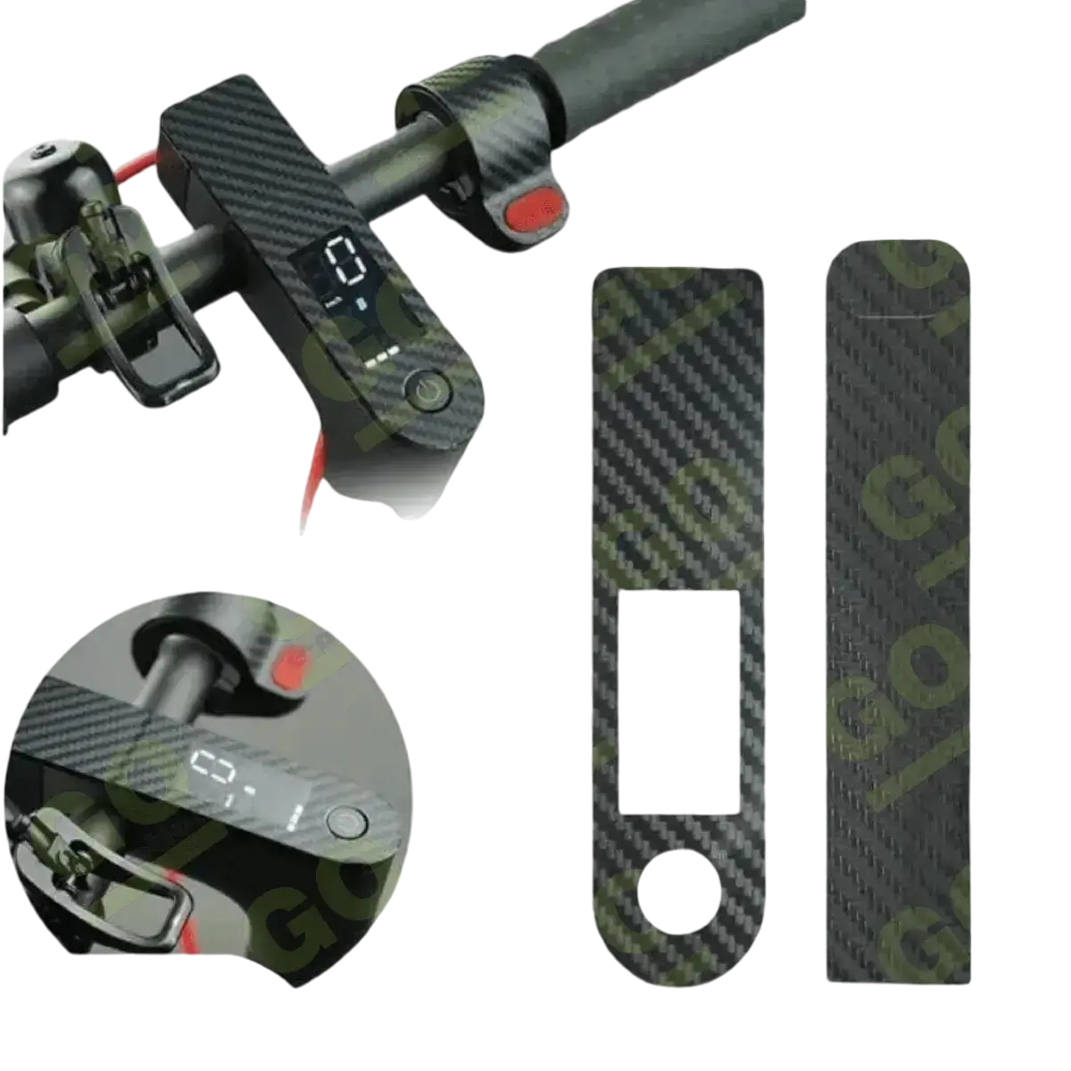 Carbon display sticker and accelerator for Xiaomi PRO, 1S, PRO2, MI3 scooter