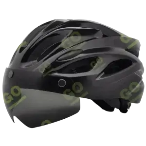 Helmet with magnetic glasses - black