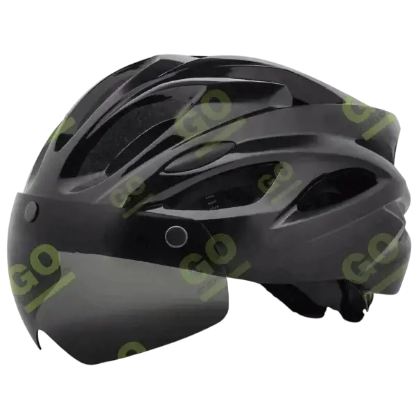 Helmet with magnetic glasses - black