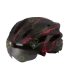 Helmet with magnetic glasses - black with red