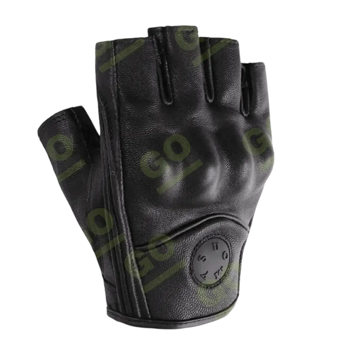 Leather gloves with fingerless protector