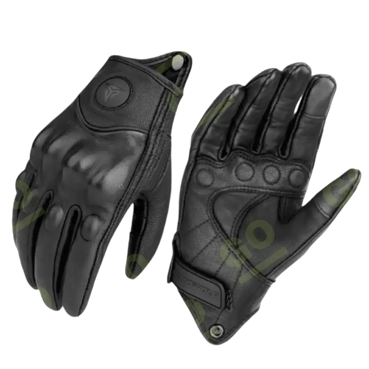 Leather gloves with protector and sensor