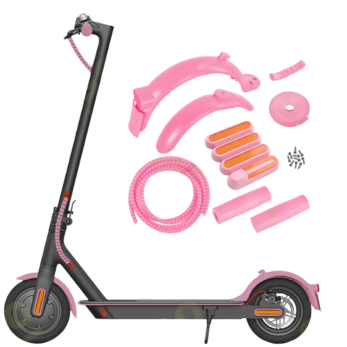 A set of mudguards, caps and silicone protectors for Xiaomi