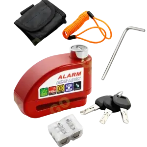 Waterproof disc padlock with alarm, wire and bag
