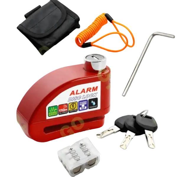 Waterproof disc padlock with alarm, wire and bag
