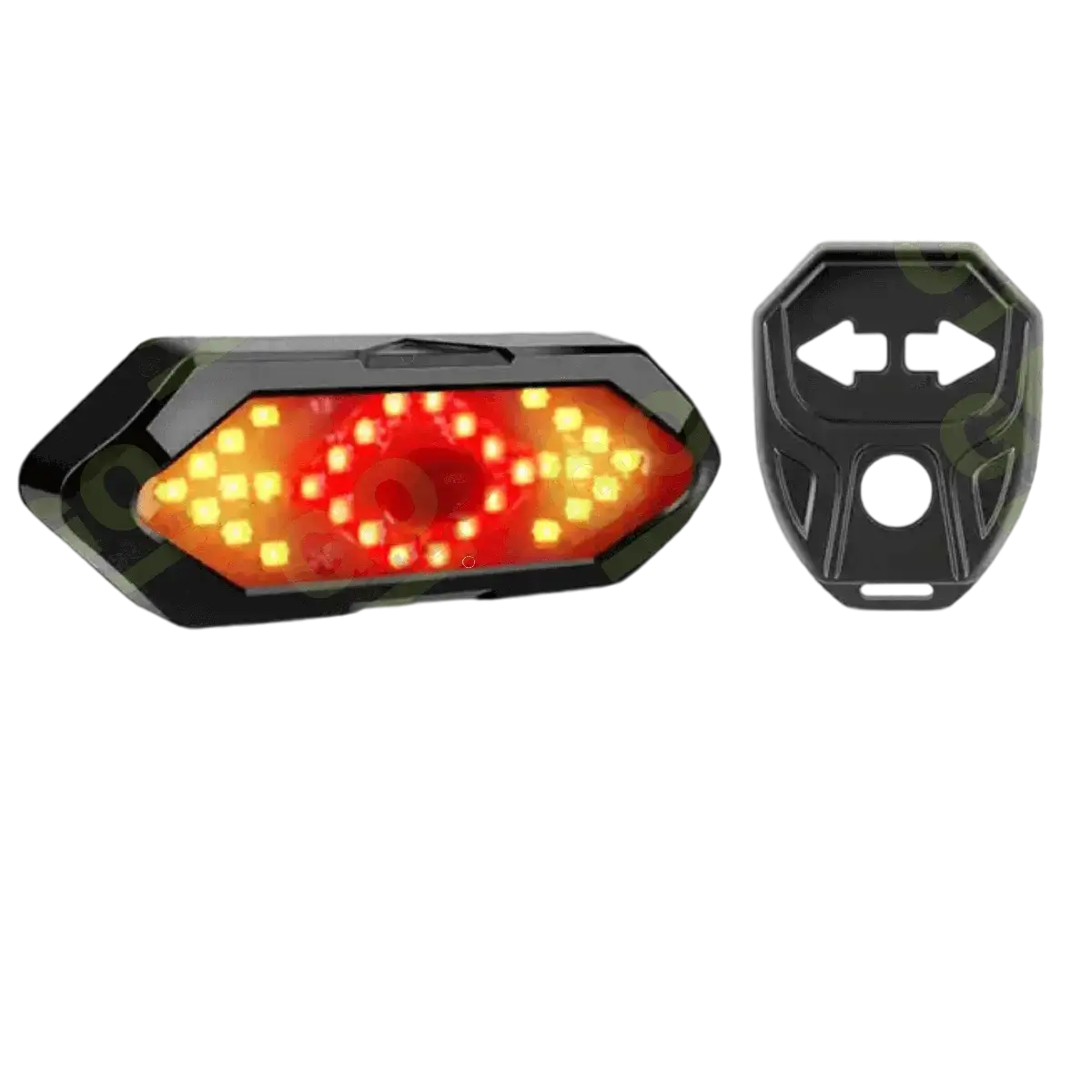 Rear light with indicators and remote control