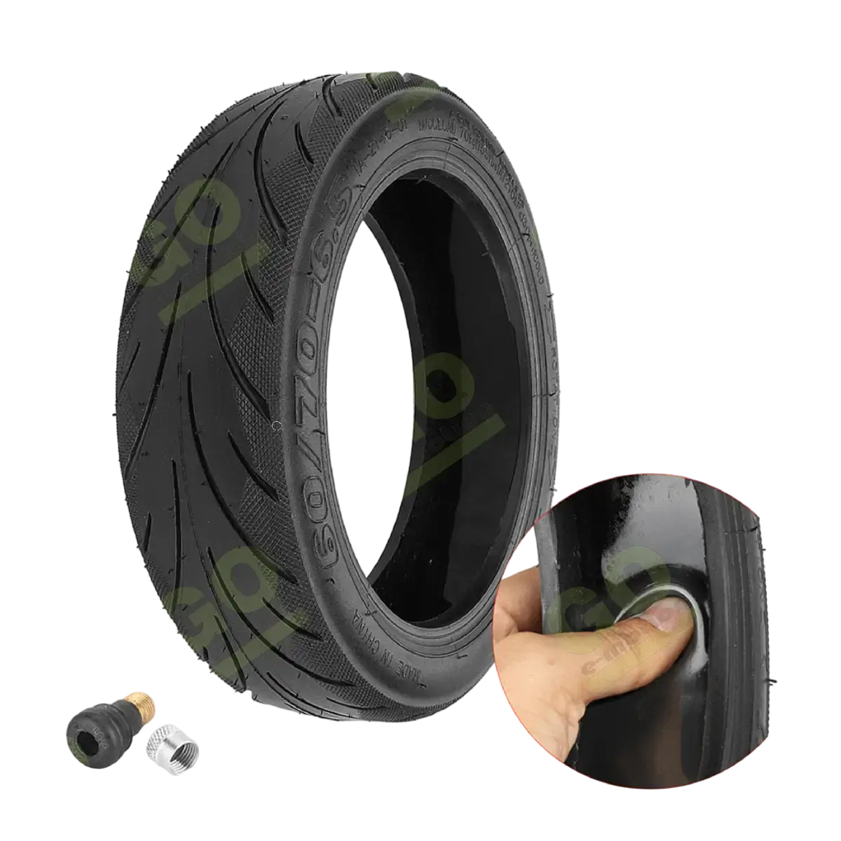 Tubeless tire 60x70-6.5 with gel valve for scooter Ninebot Max G30 - Gallery 1