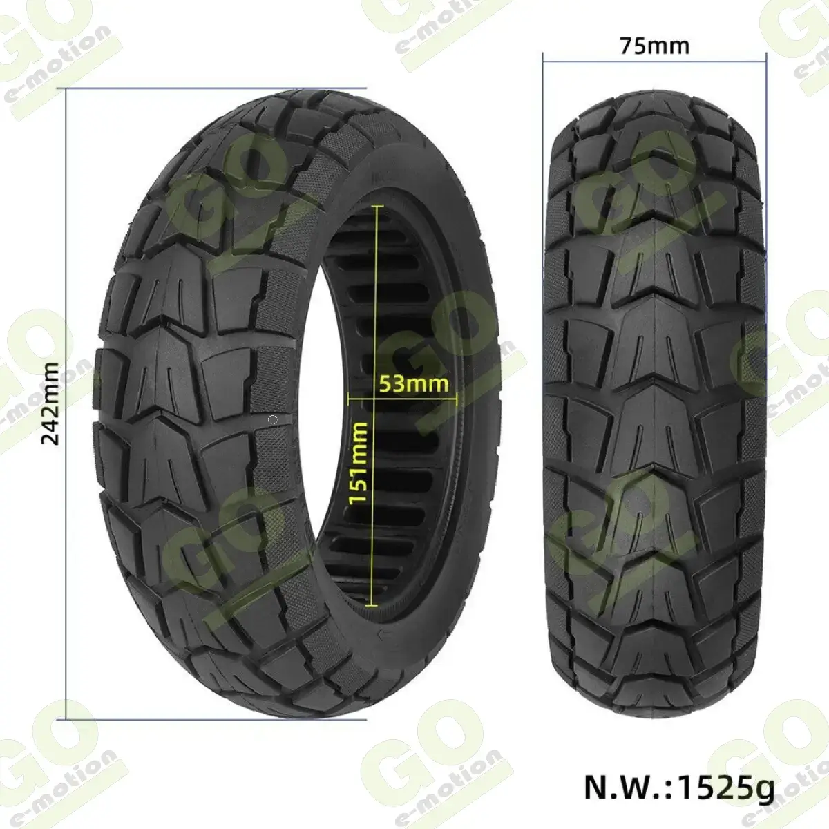 Solid tire 10x2.75 Honeycomb for Kugoo G Booster and G2 Pro scooters - Gallery 2