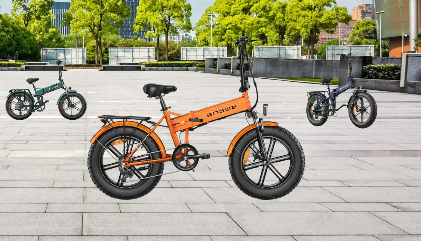 Three electric bikes Engwe park