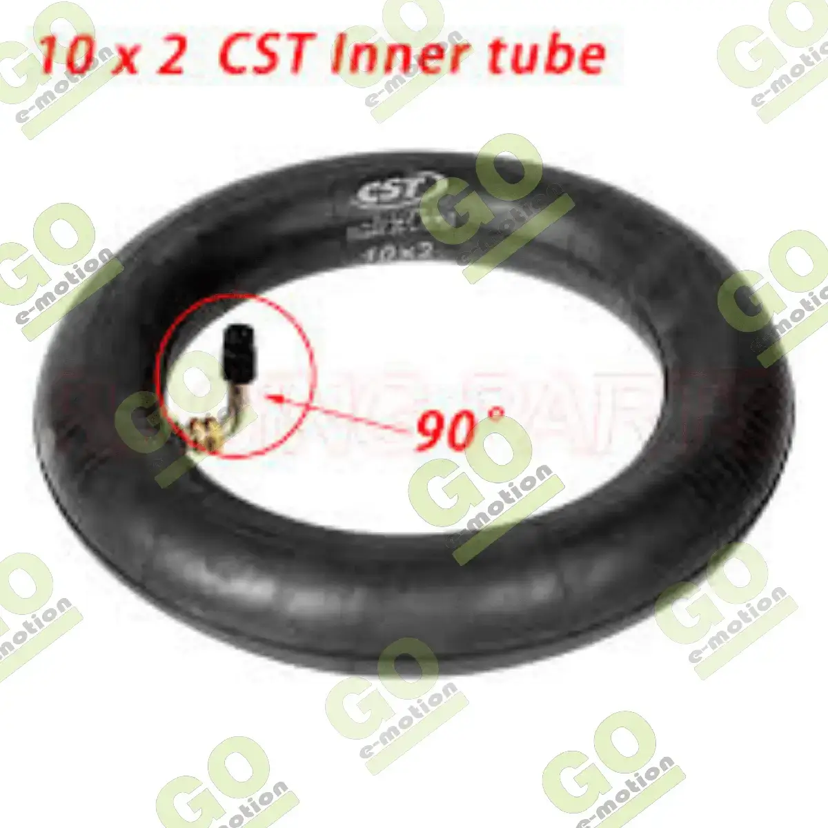 Inner tube 10x2 with curved valve 90° for CST scooters Zero, Kugoo, Ninebot - Gallery 1