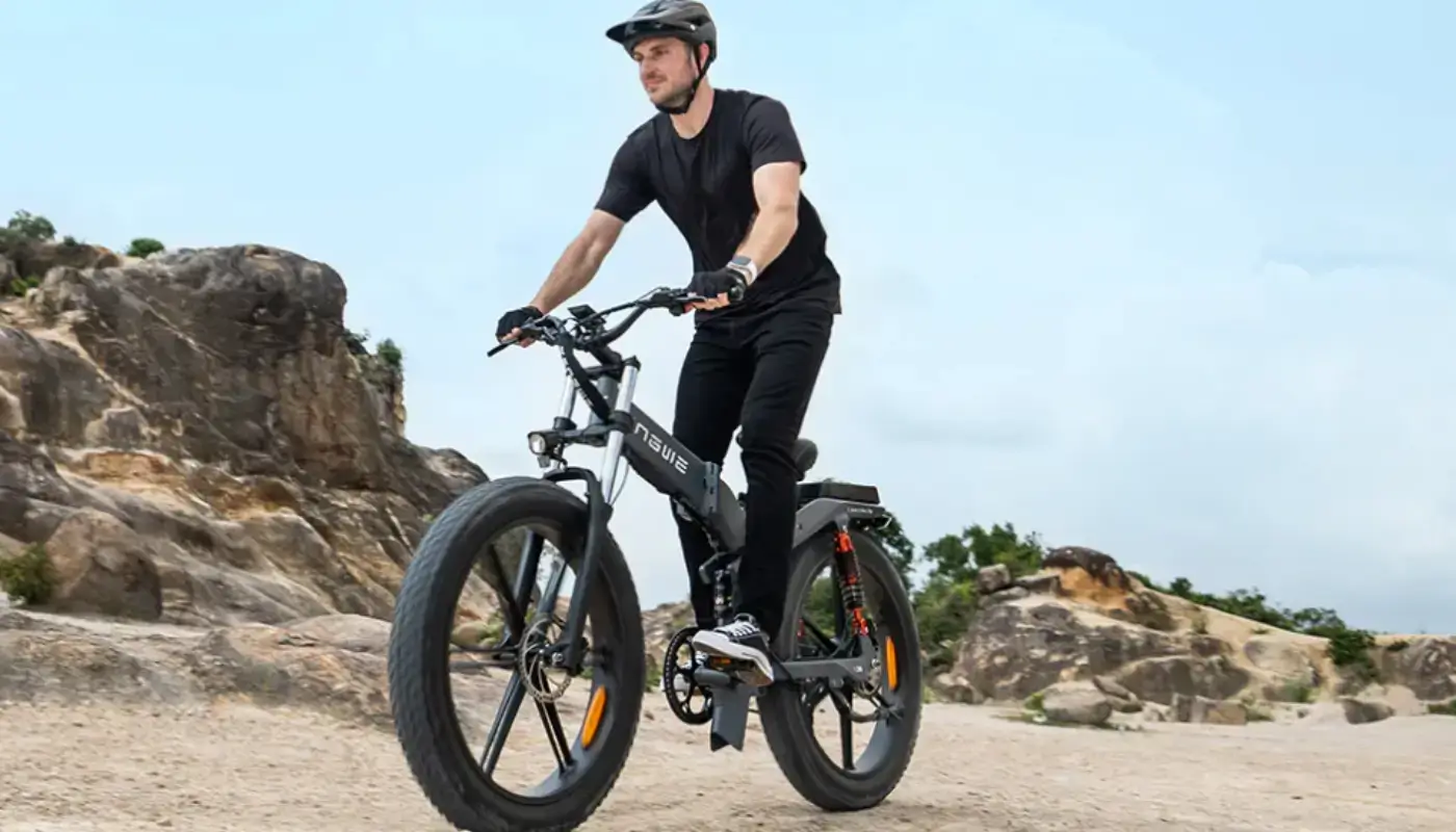 A man riding an electric bike