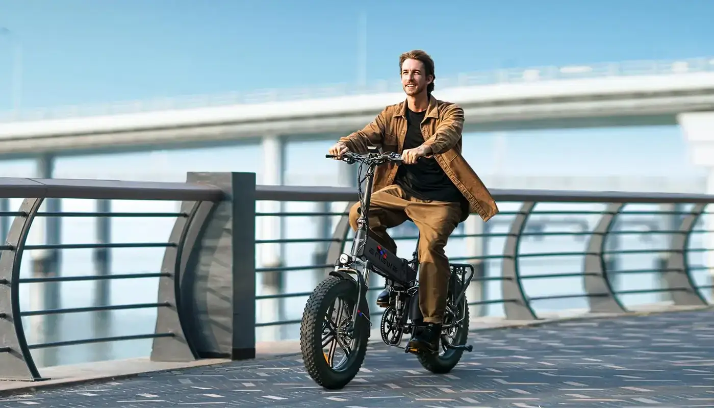 A man riding an electric bike