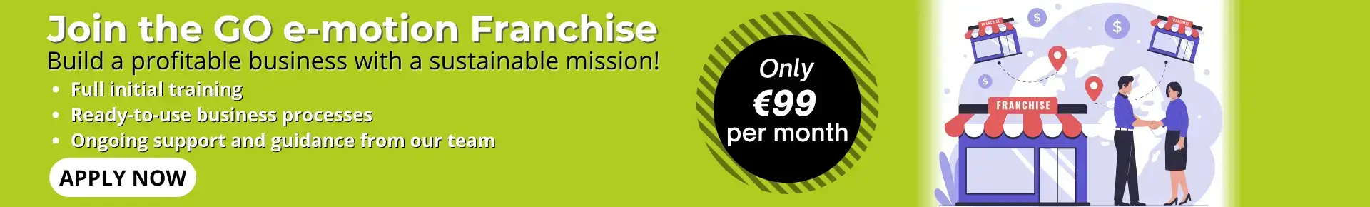 Go e-motion franchise – become a partner and open your own electric scooter showroom